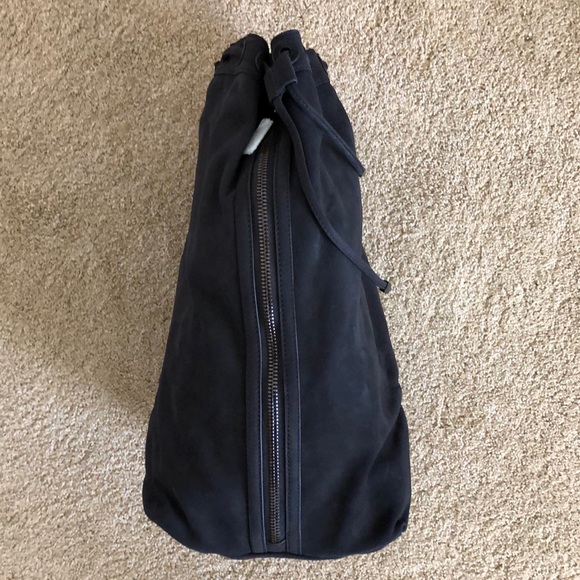 L.A.M.B Suede and Leather ELKE Bucket Bag Black - Picture 6 of 8